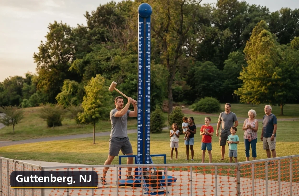 High striker carnival game rental in Guttenberg, New Jersey for field days, parties and events