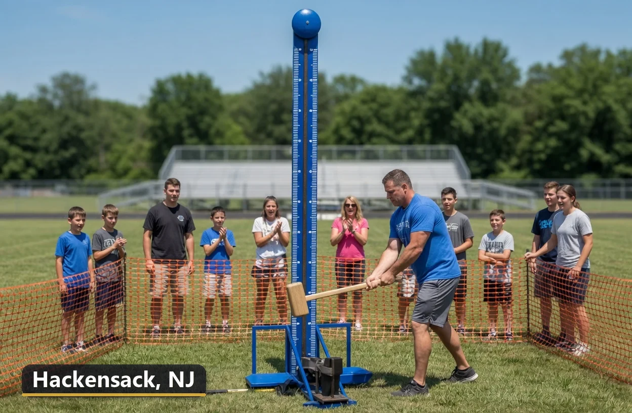 High striker carnival game rental in Hackensack, New Jersey for field days, parties and events