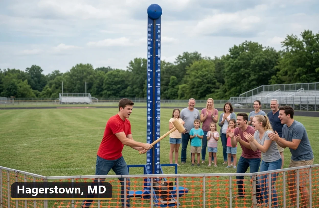 High striker carnival game rental in Hagerstown, Maryland for field days, parties and events