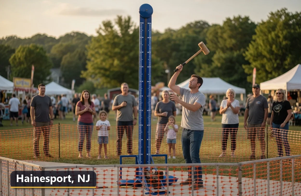 High striker carnival game rental in Hainesport, New Jersey for field days, parties and events