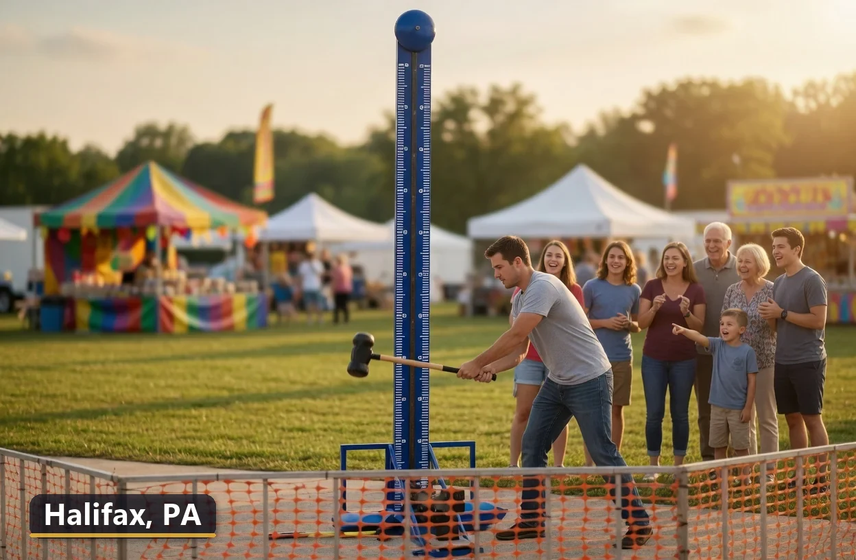 High striker carnival game rental in Halifax, Pennsylvania for field days, parties and events