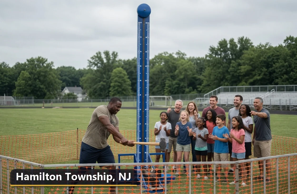 High striker carnival game rental in Hamilton Township, New Jersey for field days, parties and events