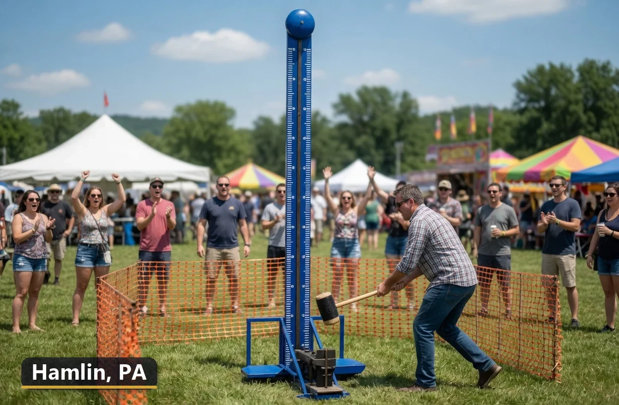 High striker carnival game rental in Hamlin, Pennsylvania for field days, parties and events