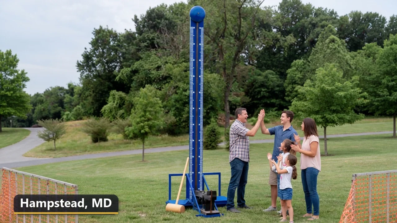 High striker carnival game rental in Hampstead, Maryland for field days, parties and events