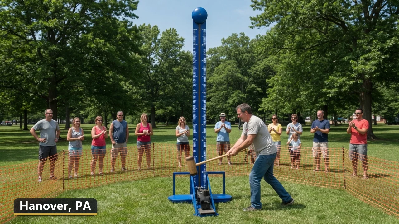 High striker carnival game rental in Hanover, Pennsylvania for field days, parties and events