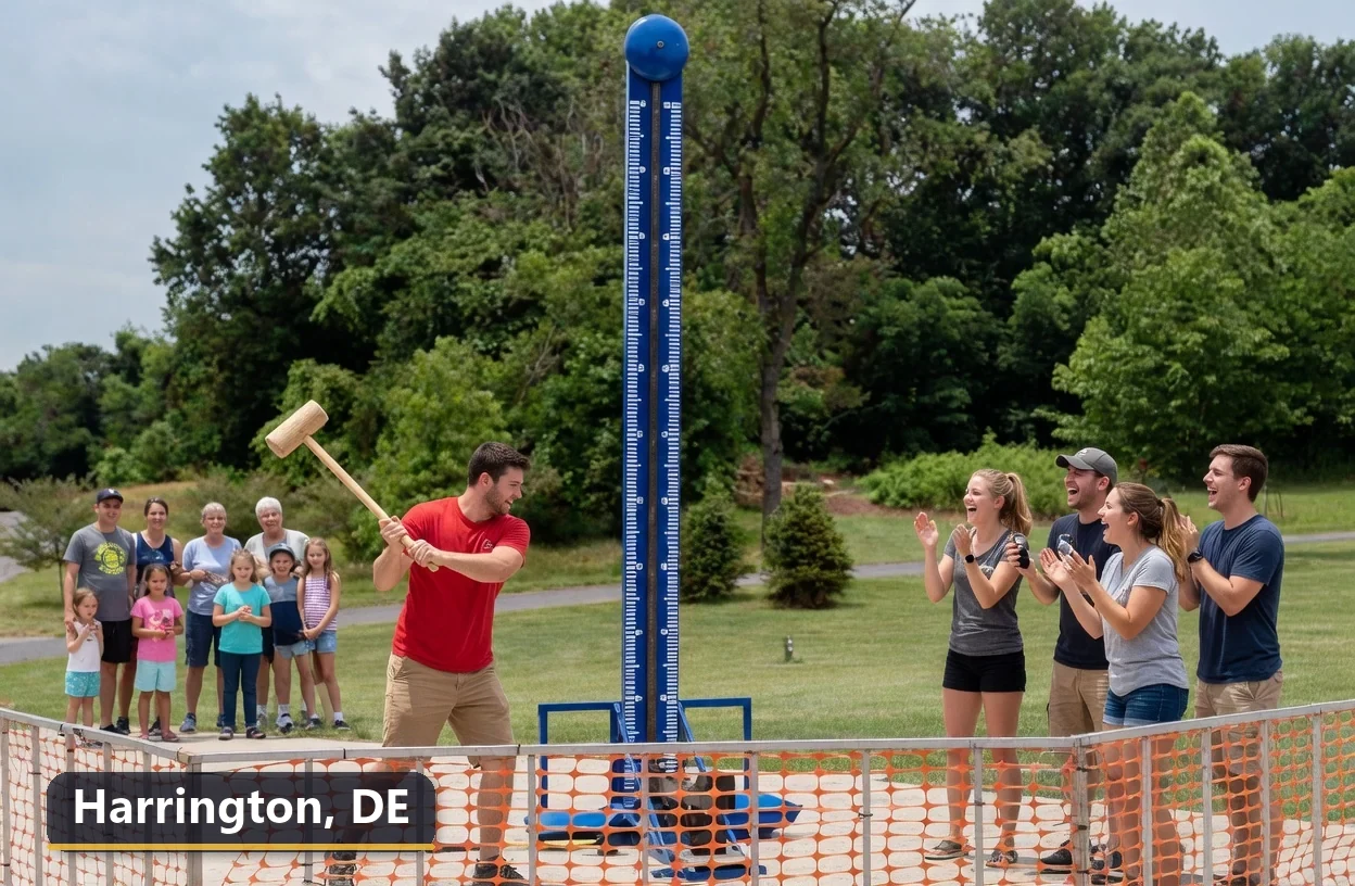 High striker carnival game rental in Harrington, Delaware for field days, parties and events