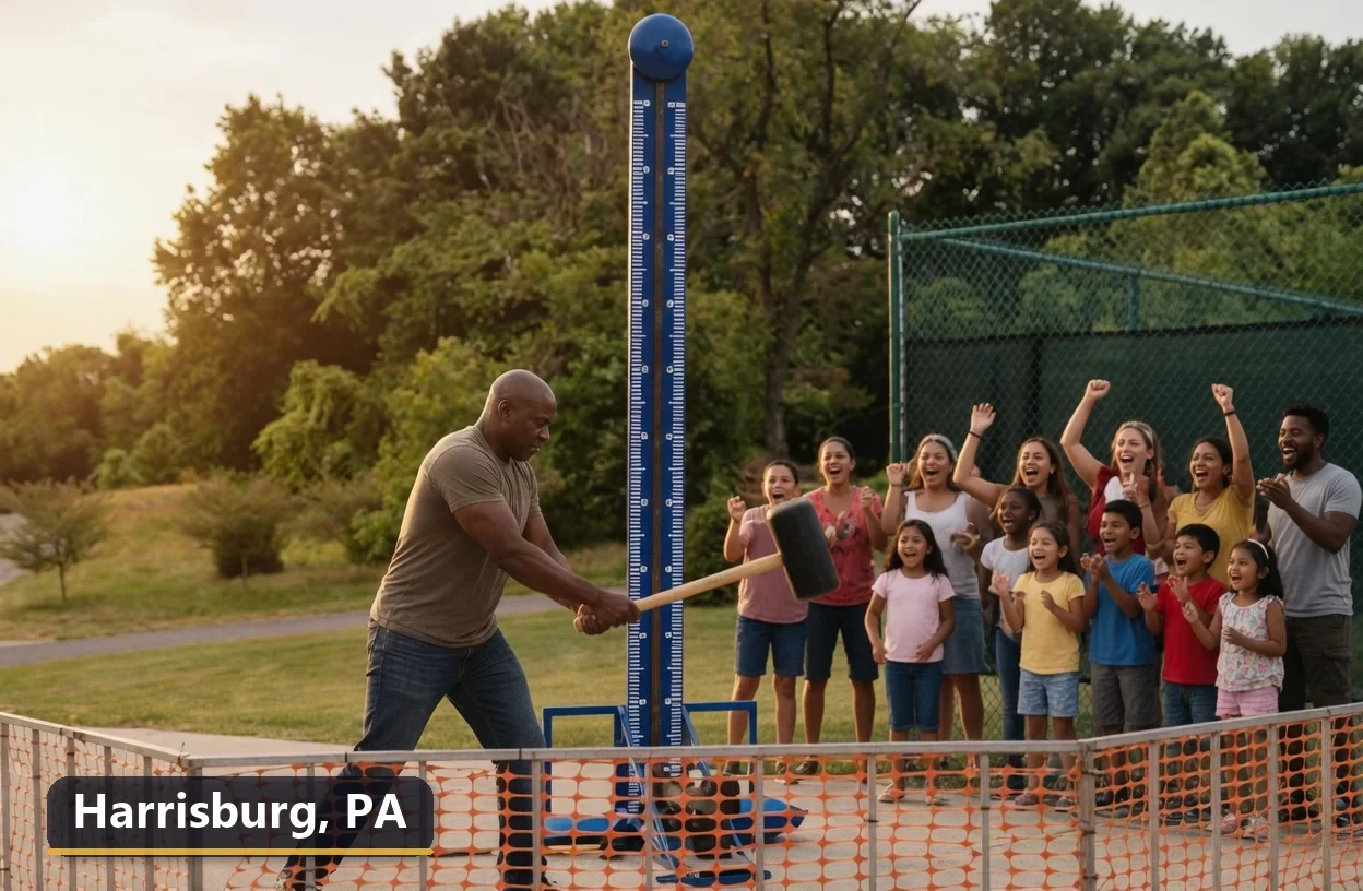 High striker carnival game rental in Harrisburg, Pennsylvania for field days, parties and events