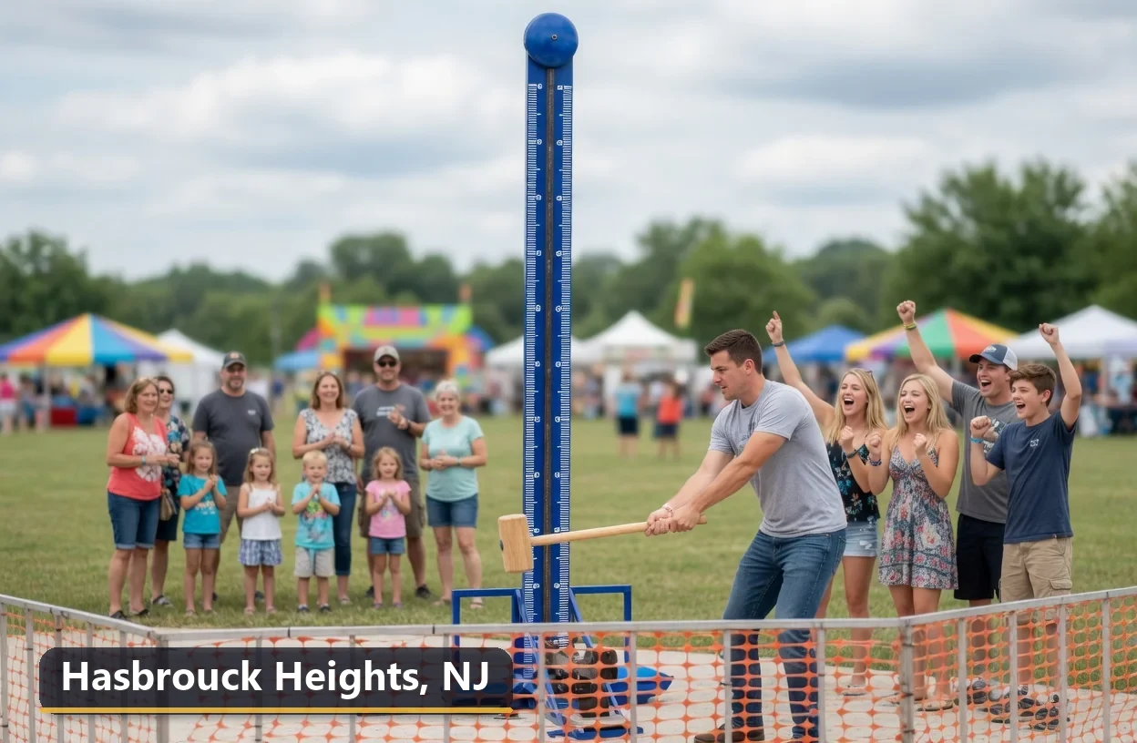 High striker carnival game rental in Hasbrouck Heights, New Jersey for field days, parties and events