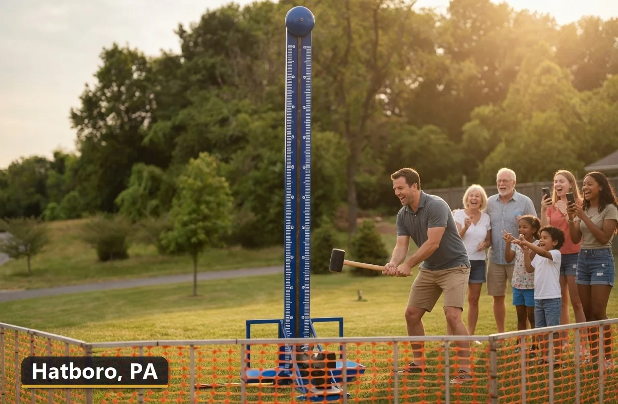 High striker carnival game rental in Hatboro, Pennsylvania for field days, parties and events