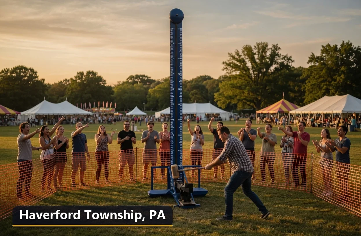 High striker carnival game rental in Haverford Township, Pennsylvania for field days, parties and events