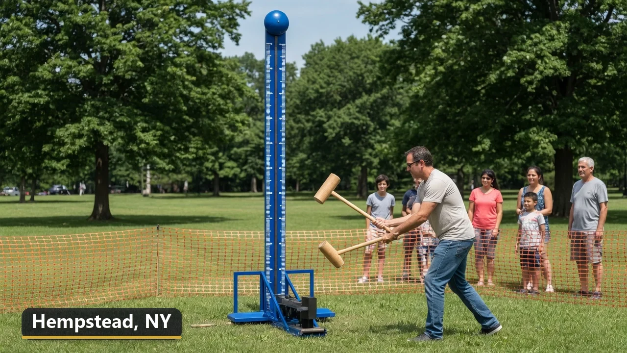 High striker carnival game rental in Hempstead, New York for field days, parties and events