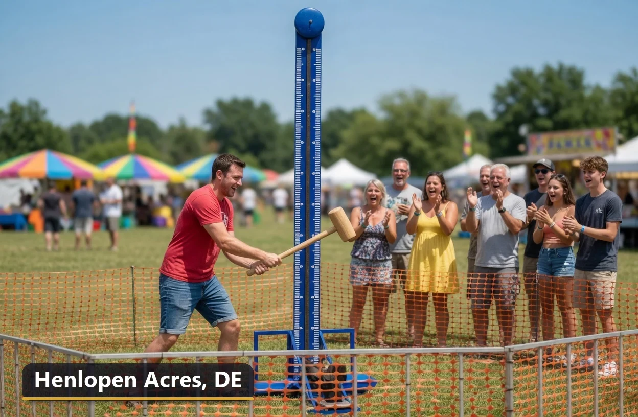 High striker carnival game rental in Henlopen Acres, Delaware for field days, parties and events