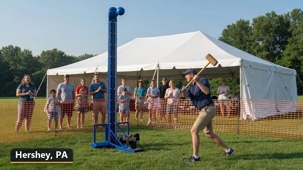 High striker carnival game rental in Hershey, Pennsylvania for field days, parties and events