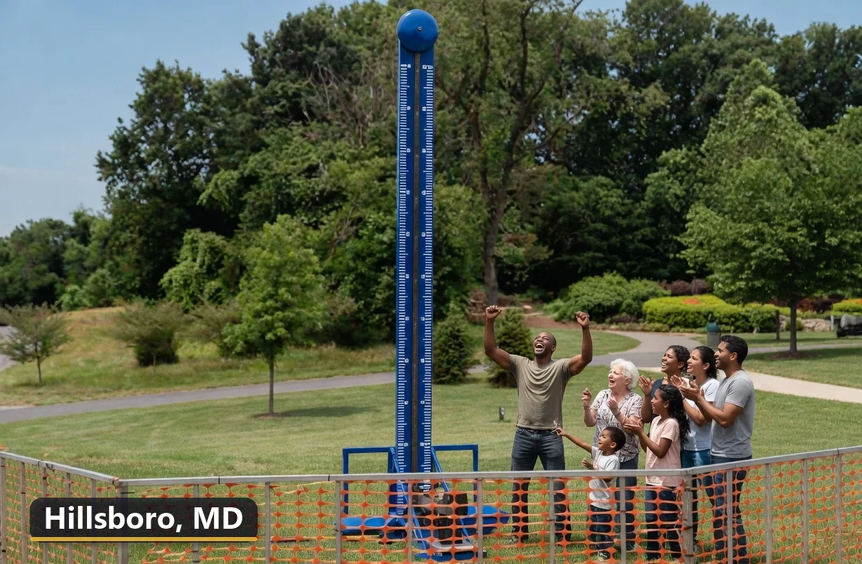High striker carnival game rental in Hillsboro, Maryland for field days, parties and events