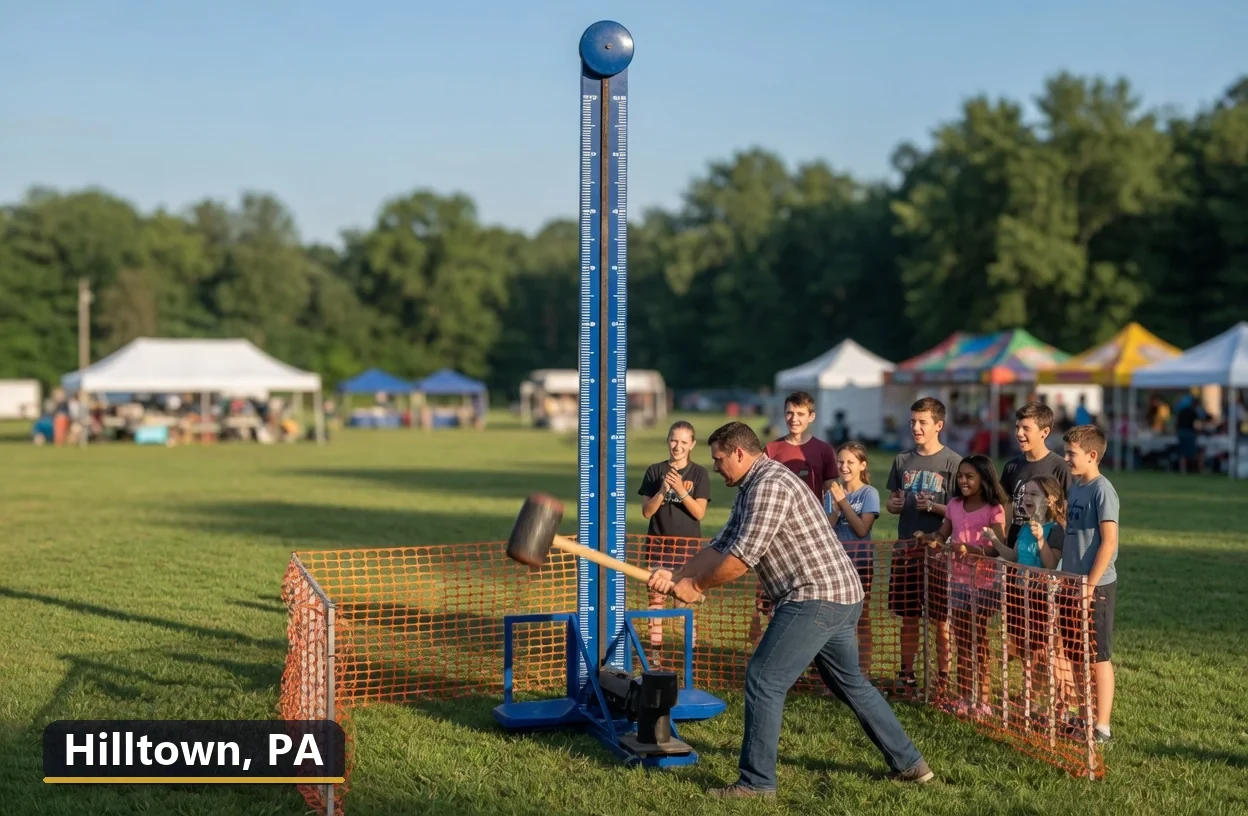 High striker carnival game rental in Hilltown, Pennsylvania for field days, parties and events