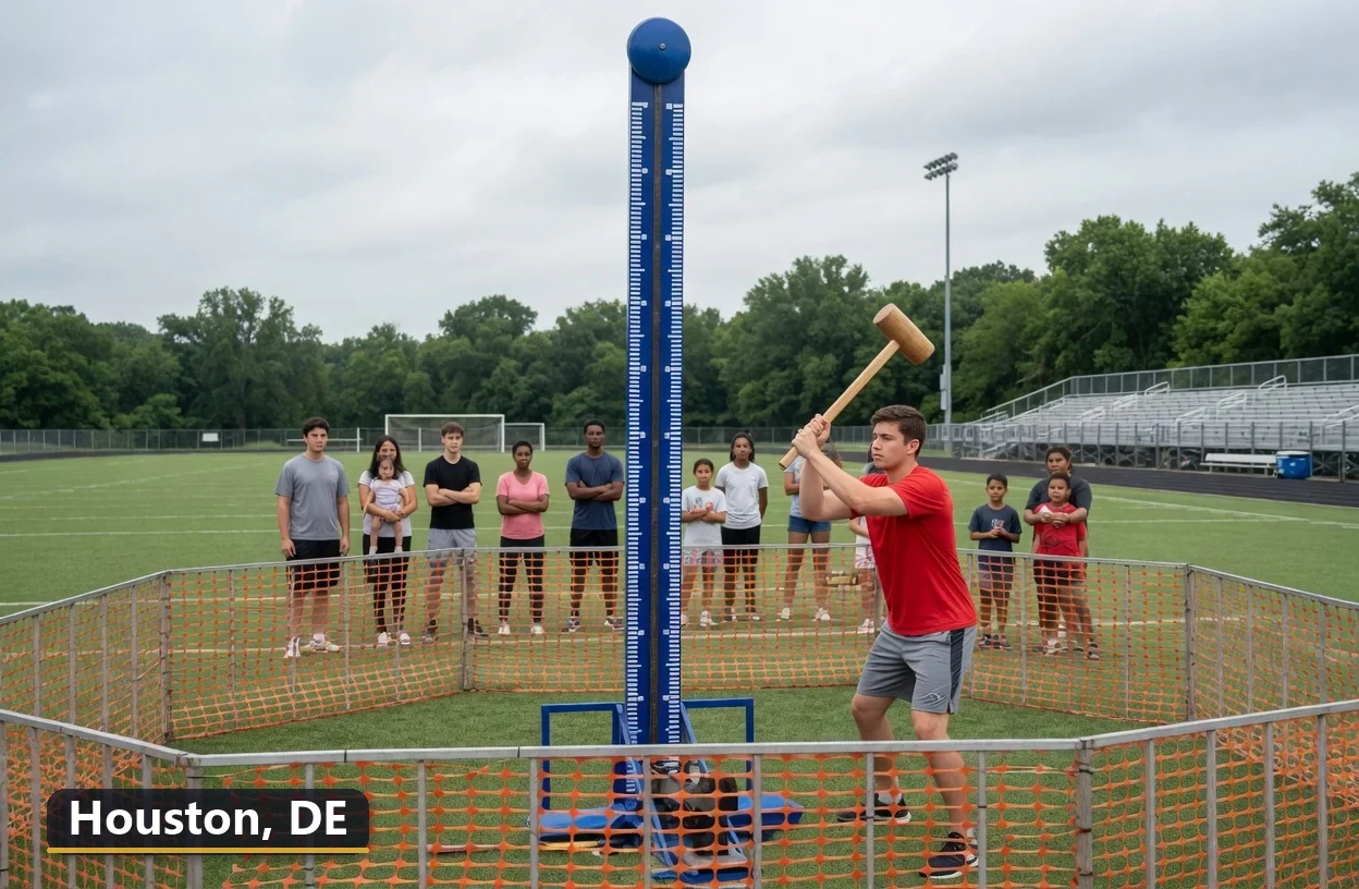 High striker carnival game rental in Houston, Delaware for field days, parties and events