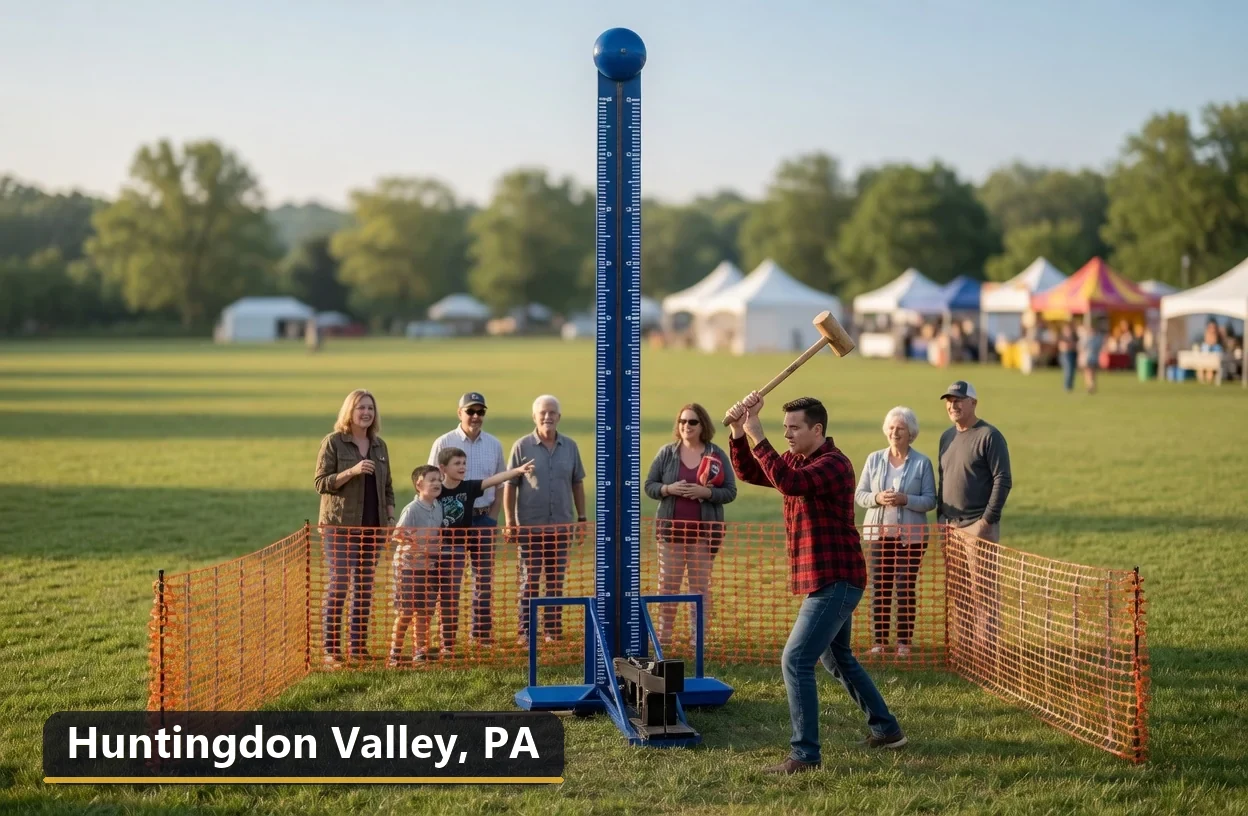High striker carnival game rental in Huntingdon Valley, Pennsylvania for field days, parties and events