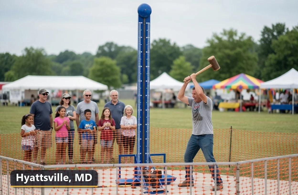 High striker carnival game rental in Hyattsville, Maryland for field days, parties and events