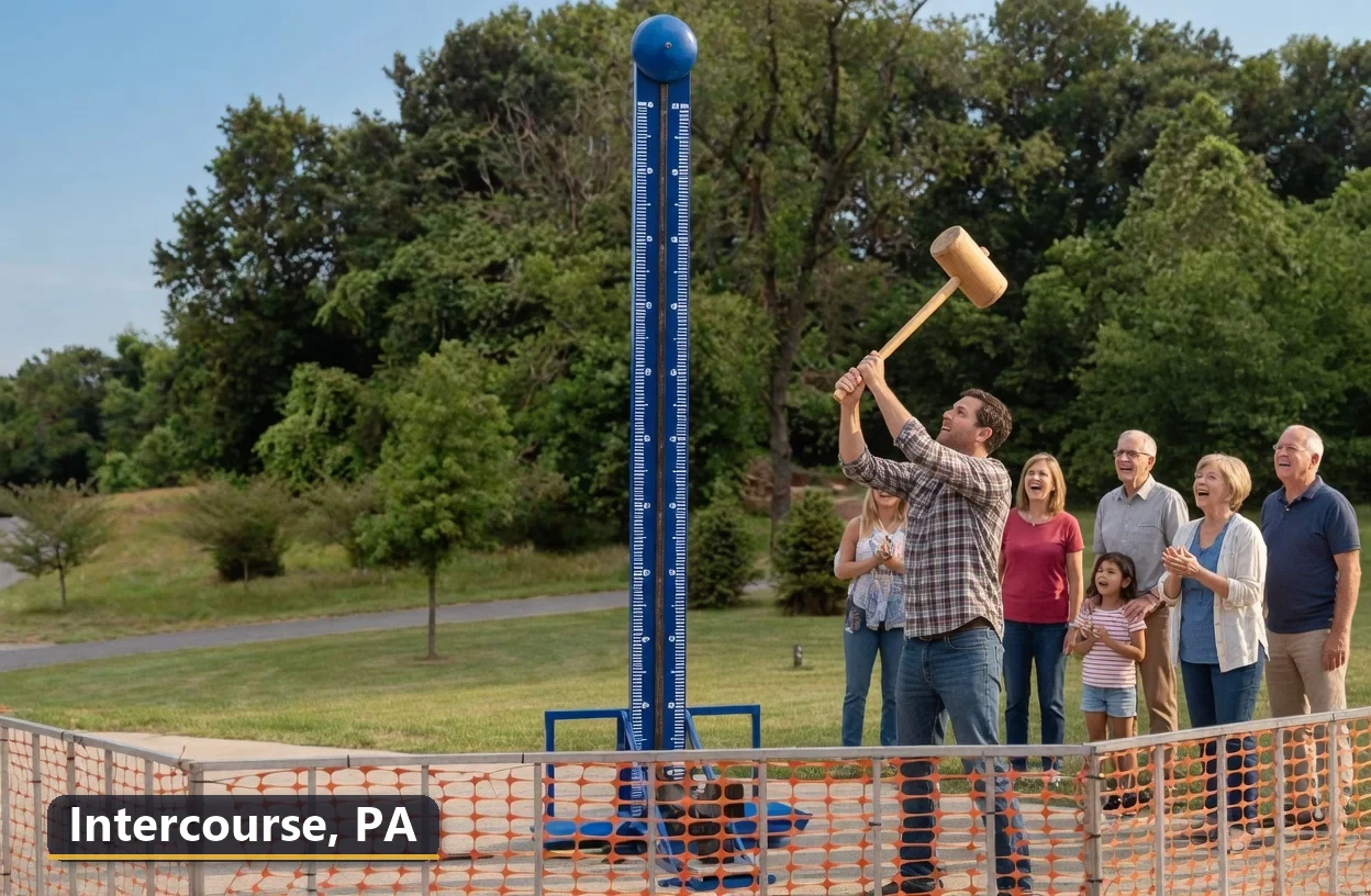 High striker carnival game rental in Intercourse, Pennsylvania for field days, parties and events