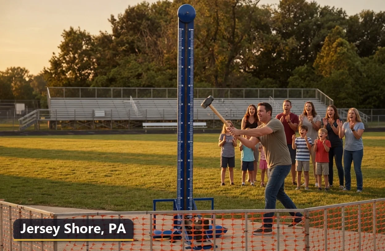 High striker carnival game rental in Jersey Shore, Pennsylvania for field days, parties and events