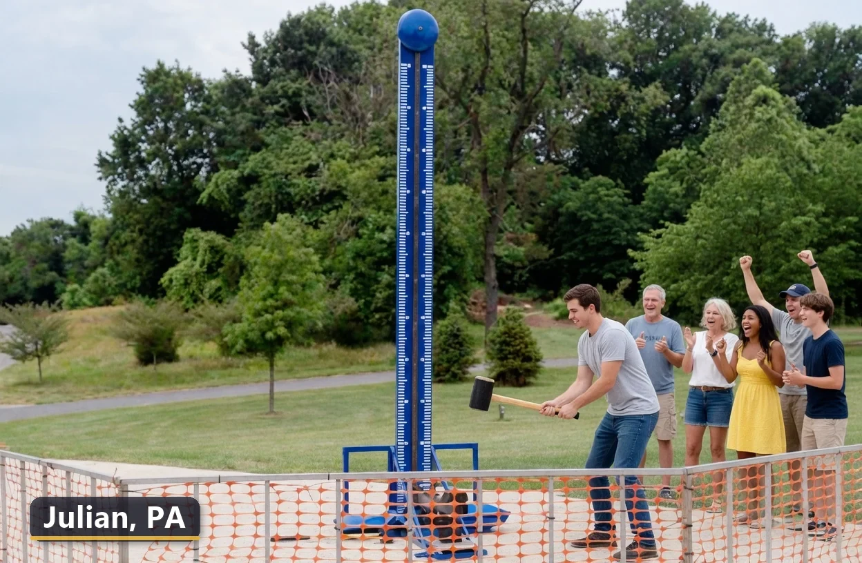 High striker carnival game rental in Julian, Pennsylvania for field days, parties and events