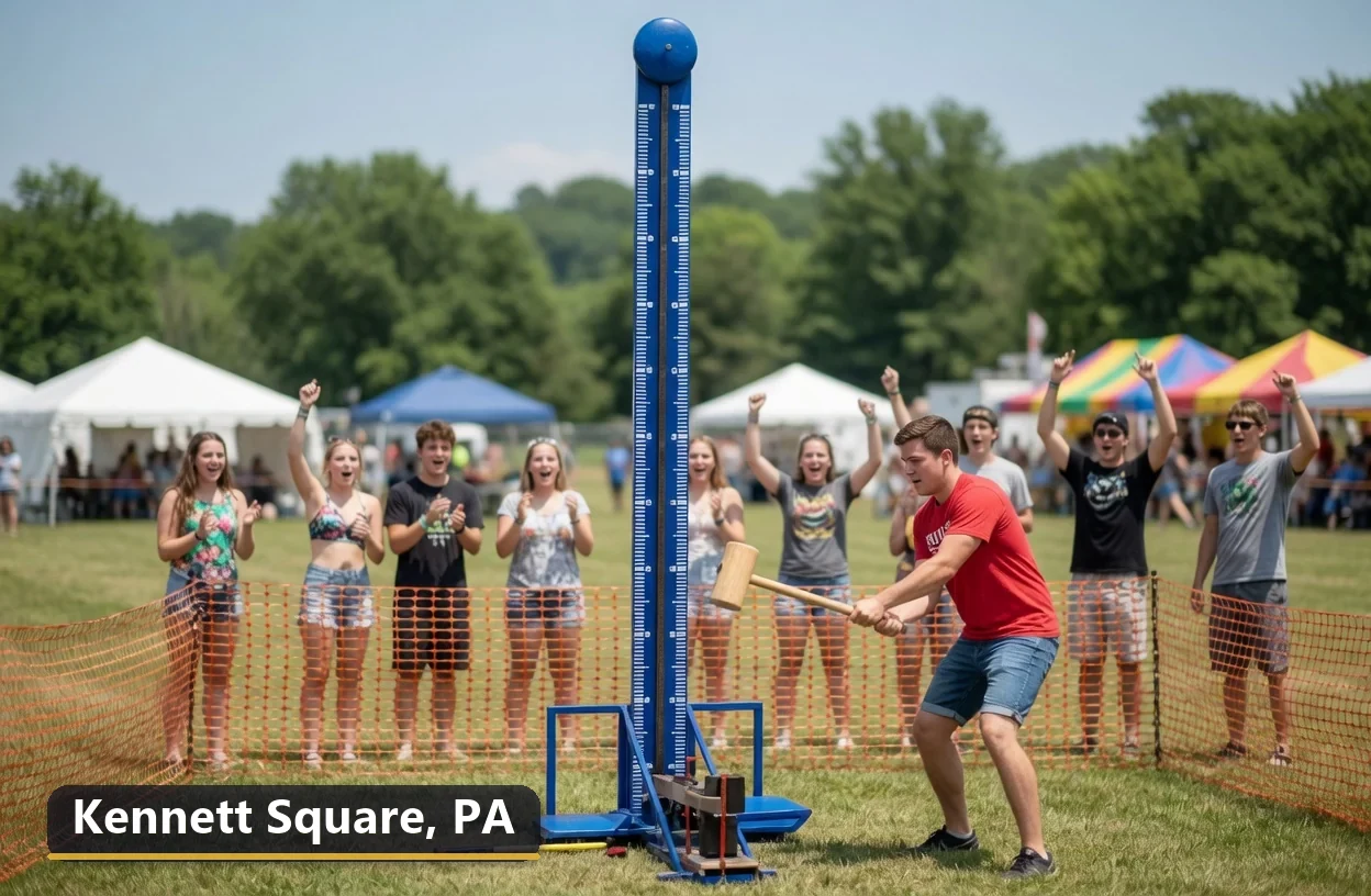 High striker carnival game rental in Kennett Square, Pennsylvania for field days, parties and events