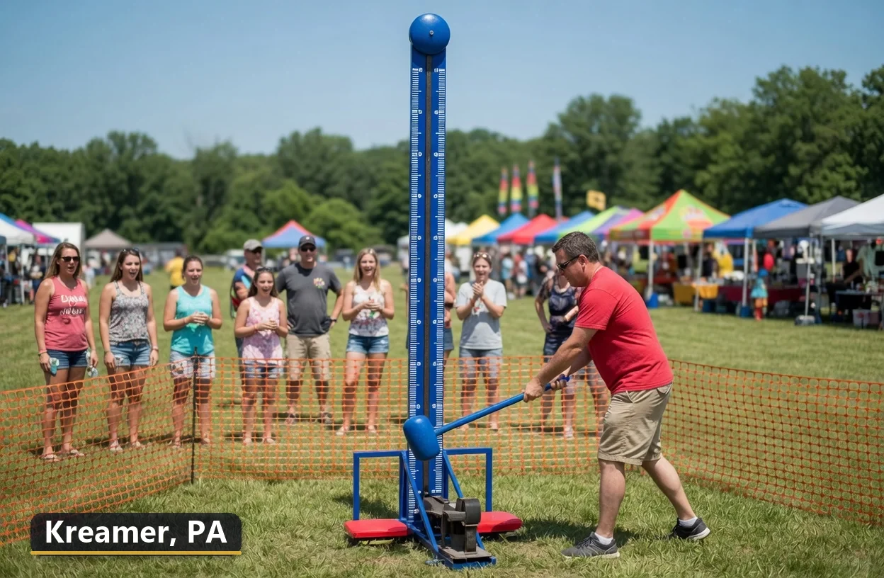 High striker carnival game rental in Kreamer, Pennsylvania for field days, parties and events