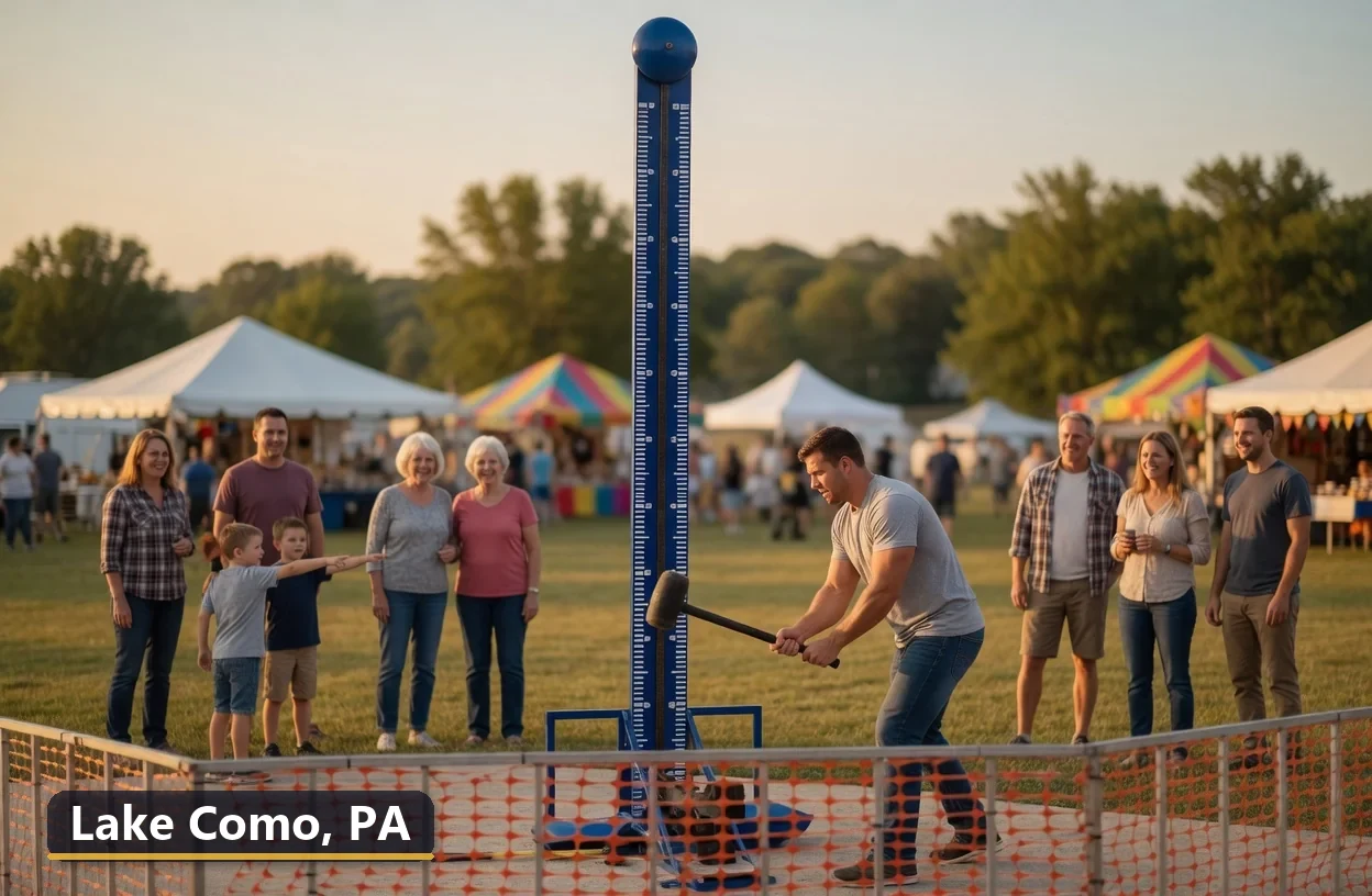 High striker carnival game rental in Lake Como, Pennsylvania for field days, parties and events
