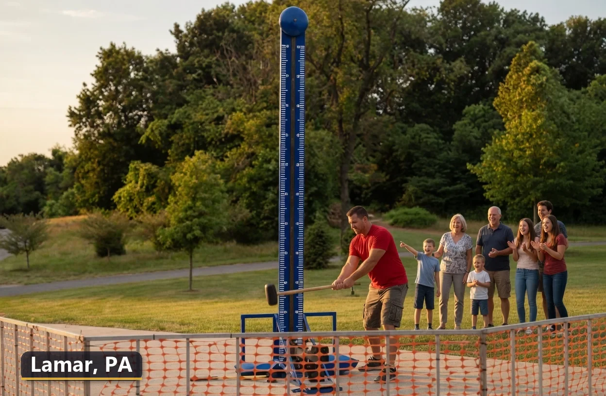 High striker carnival game rental in Lamar, Pennsylvania for field days, parties and events