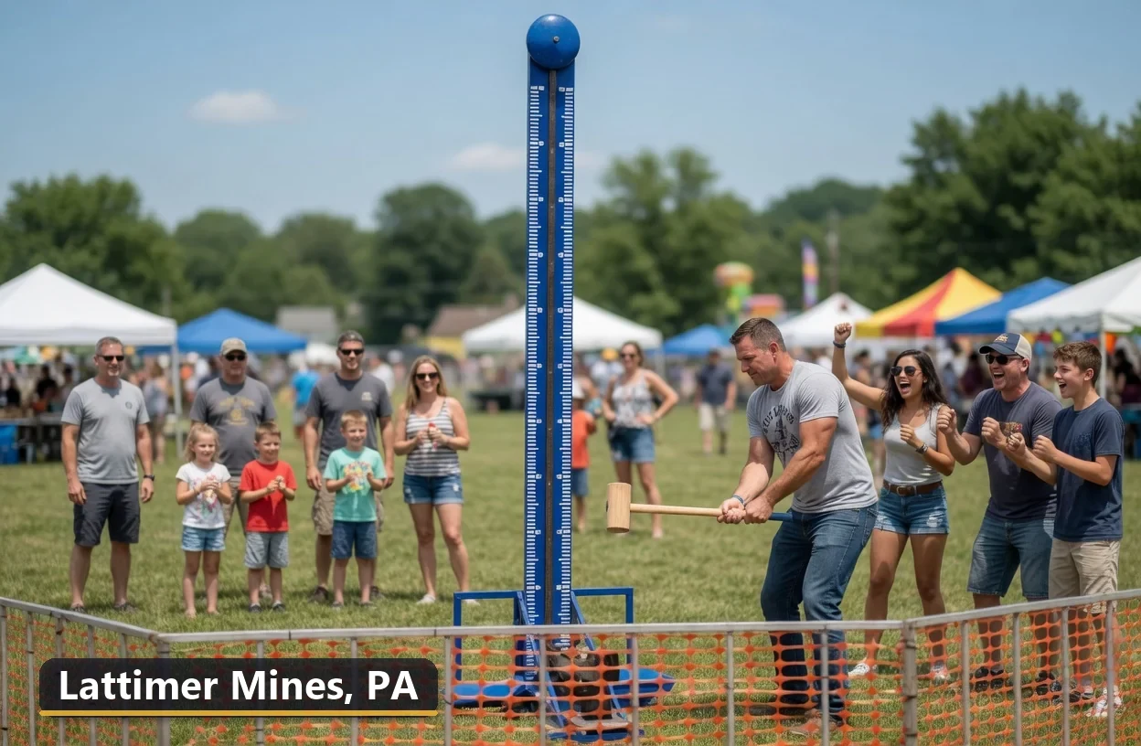 High striker carnival game rental in Lattimer Mines, Pennsylvania for field days, parties and events