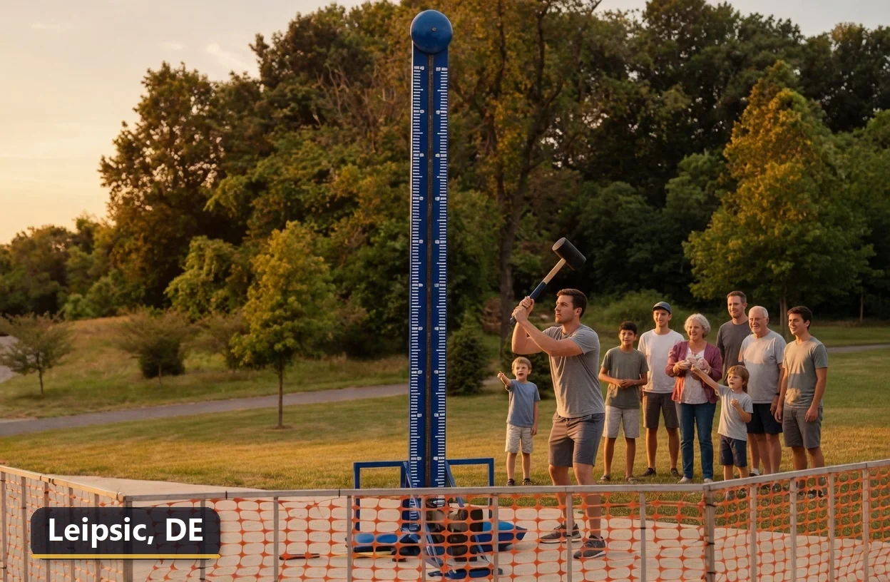 High striker carnival game rental in Leipsic, Delaware for field days, parties and events