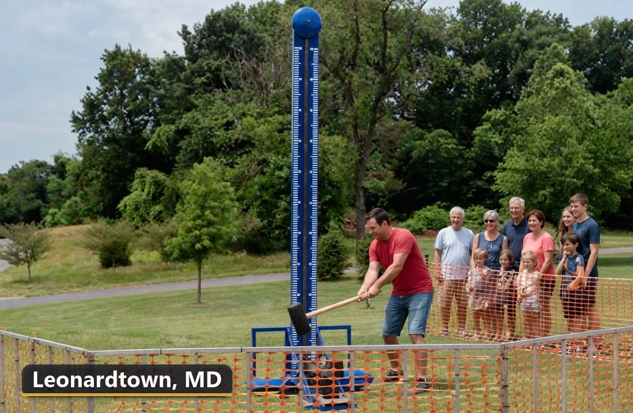 High striker carnival game rental in Leonardtown, Maryland for field days, parties and events