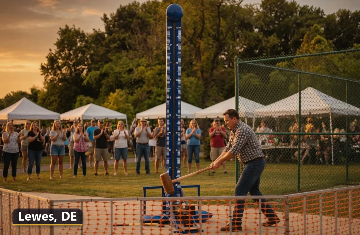 High striker carnival game rental in Lewes, Delaware for field days, parties and events