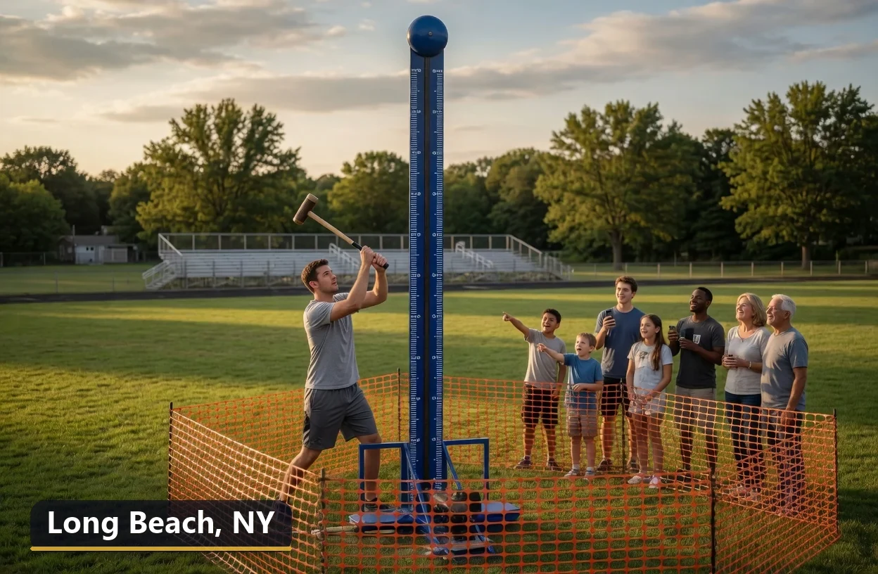 High striker carnival game rental in Long Beach, New York for field days, parties and events