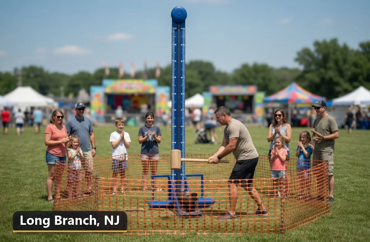High striker carnival game rental in Long Branch, New Jersey for field days, parties and events