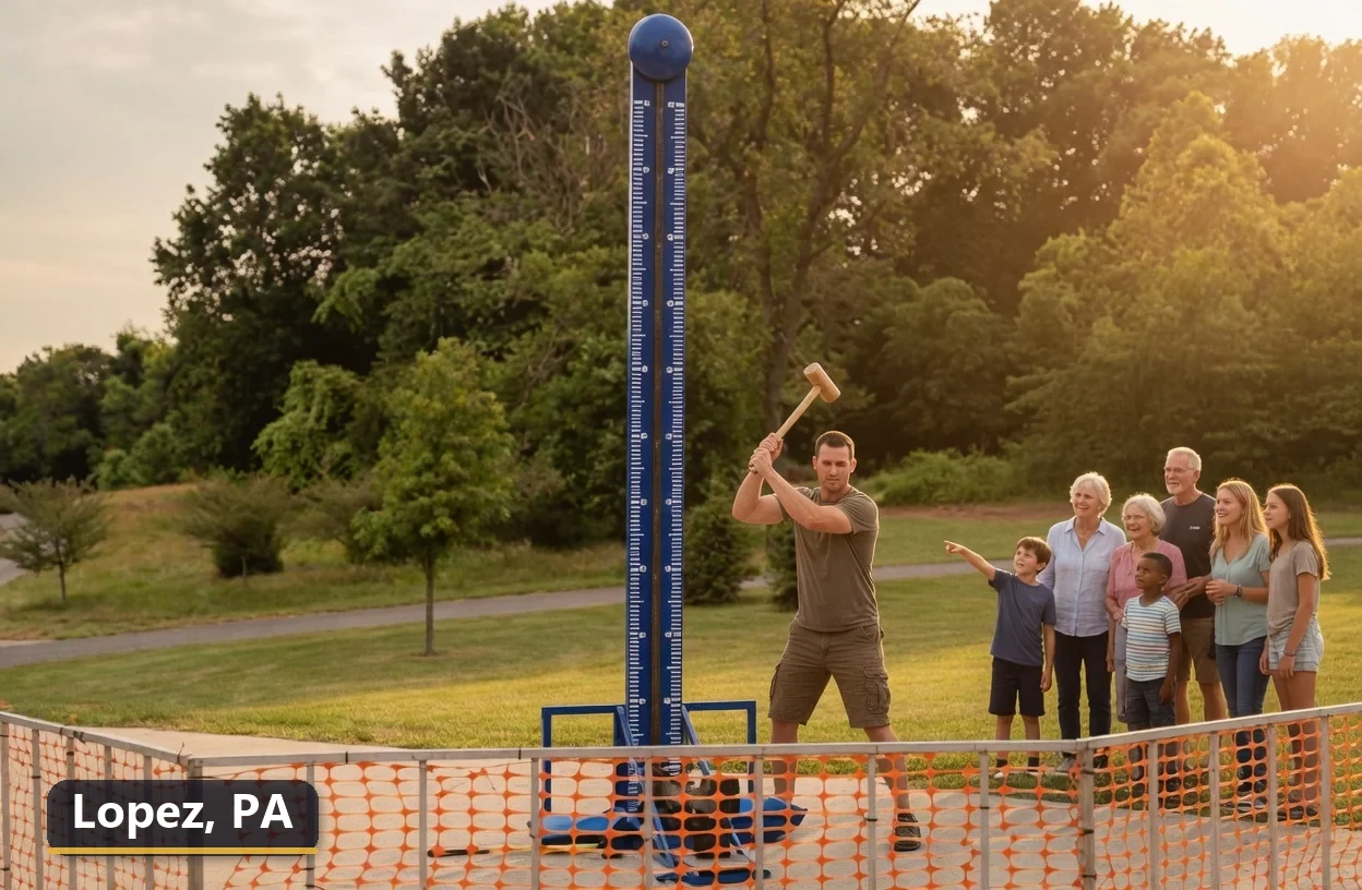 High striker carnival game rental in Lopez, Pennsylvania for field days, parties and events