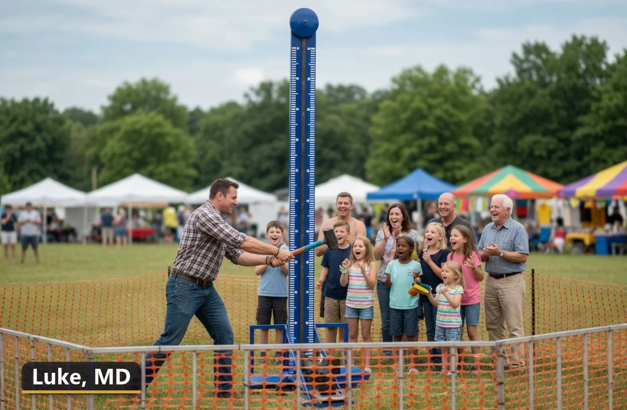 High striker carnival game rental in Luke, Maryland for field days, parties and events