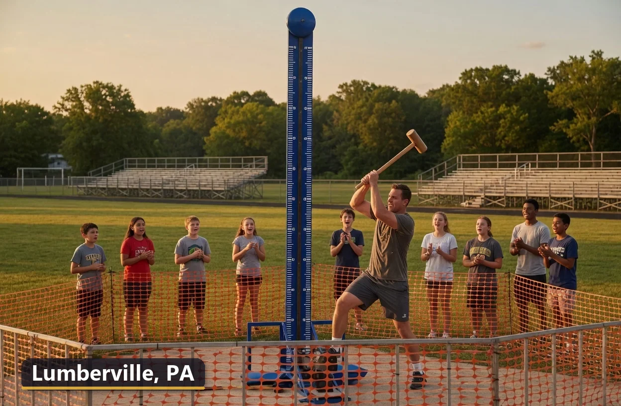 High striker carnival game rental in Lumberville, Pennsylvania for field days, parties and events