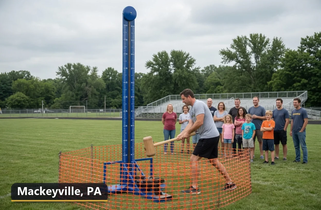 High striker carnival game rental in Mackeyville, Pennsylvania for field days, parties and events