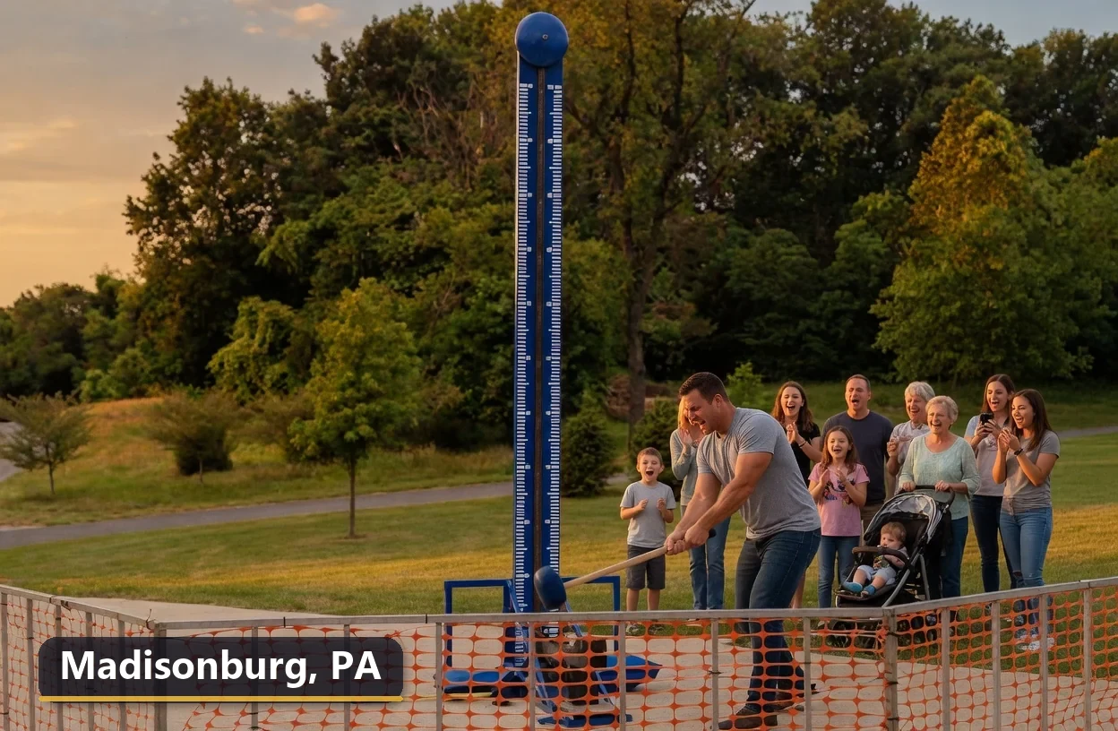 High striker carnival game rental in Madisonburg, Pennsylvania for field days, parties and events