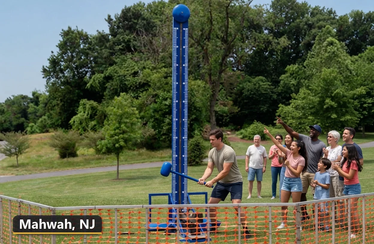 High striker carnival game rental in Mahwah, New Jersey for field days, parties and events