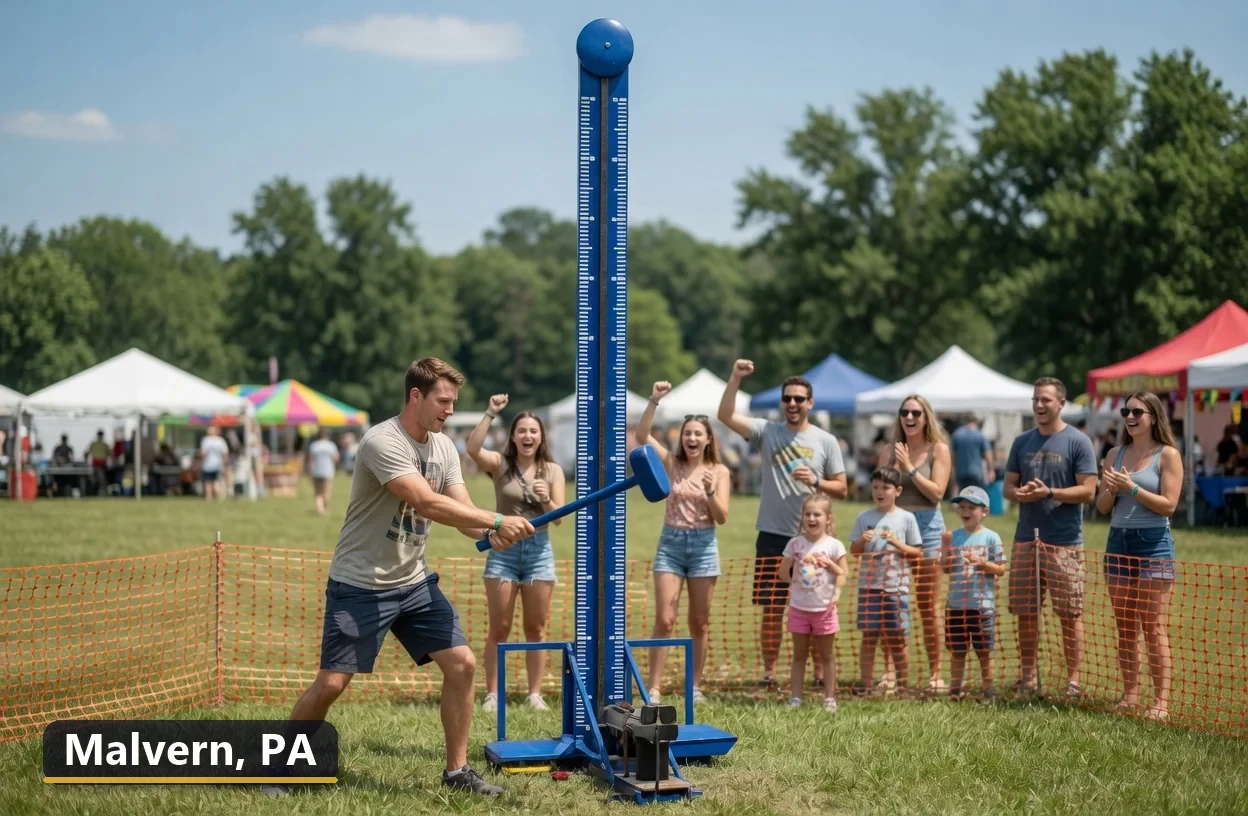 High striker carnival game rental in Malvern, Pennsylvania for field days, parties and events
