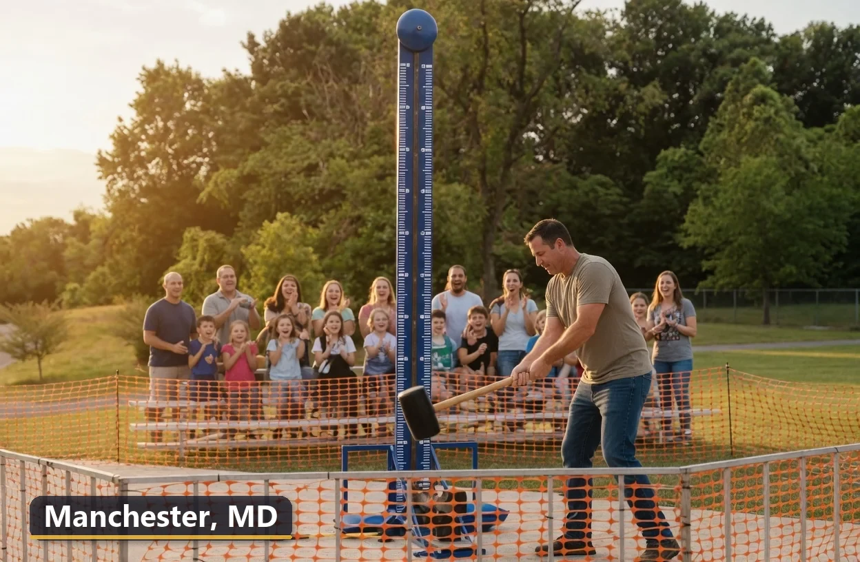 High striker carnival game rental in Manchester, Maryland for field days, parties and events