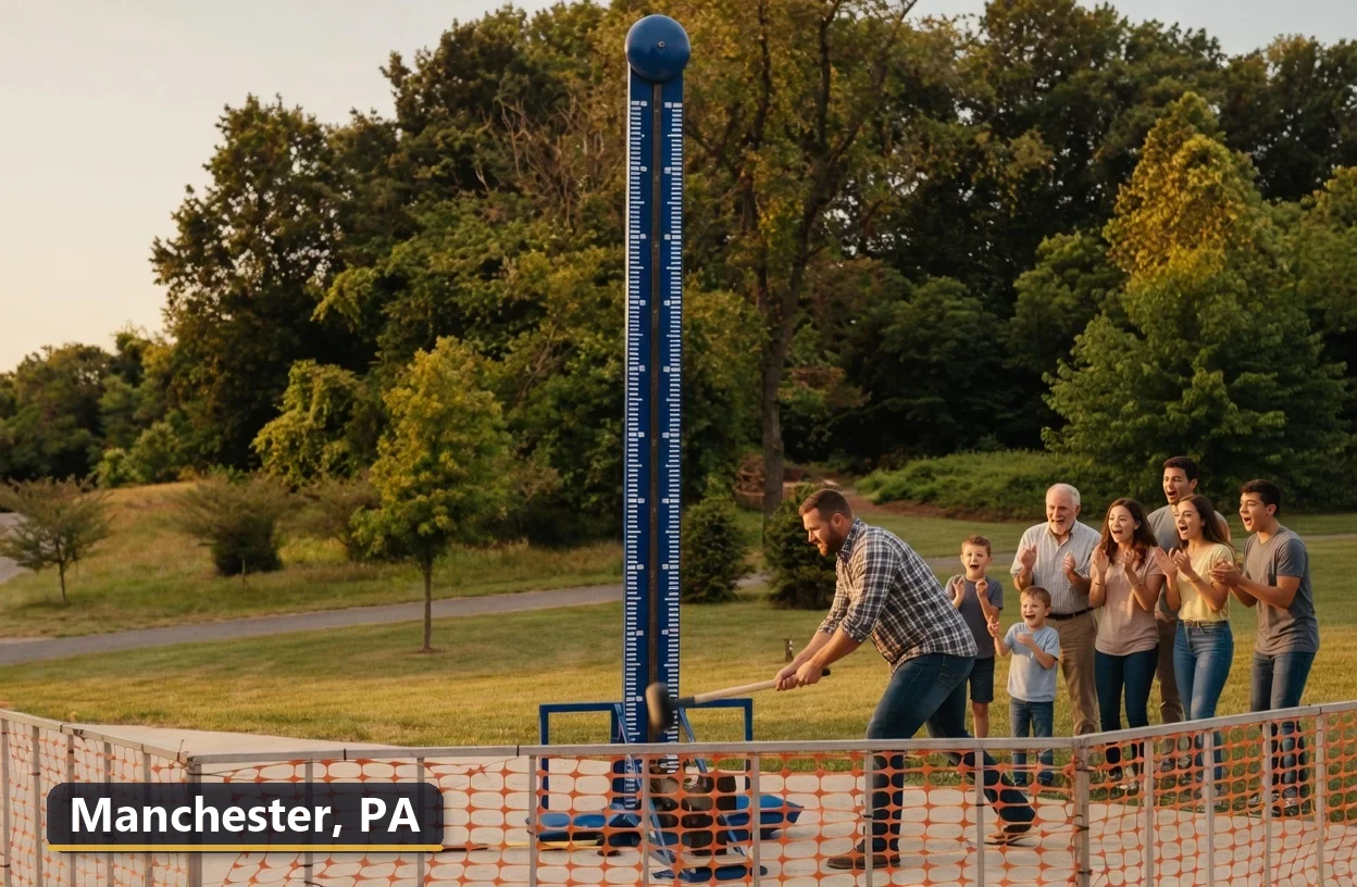 High striker carnival game rental in Manchester, Pennsylvania for field days, parties and events