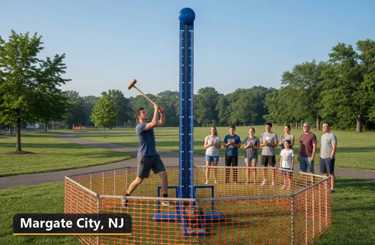 High striker carnival game rental in Margate City, New Jersey for field days, parties and events