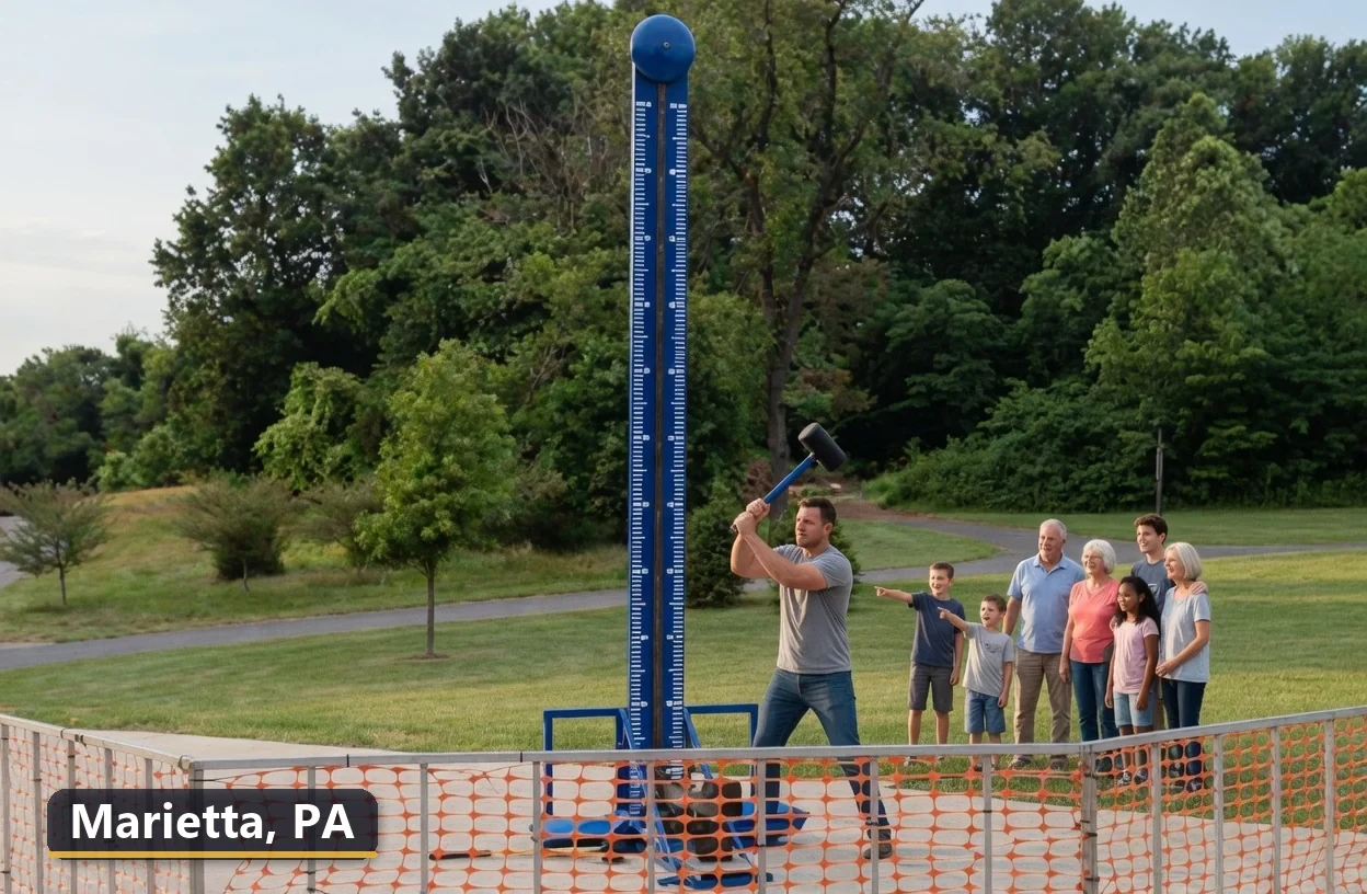 High striker carnival game rental in Marietta, Pennsylvania for field days, parties and events
