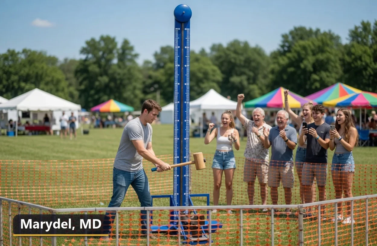 High striker carnival game rental in Marydel, Maryland for field days, parties and events