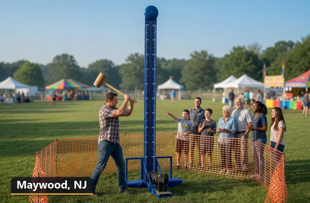 High striker carnival game rental in Maywood, New Jersey for field days, parties and events