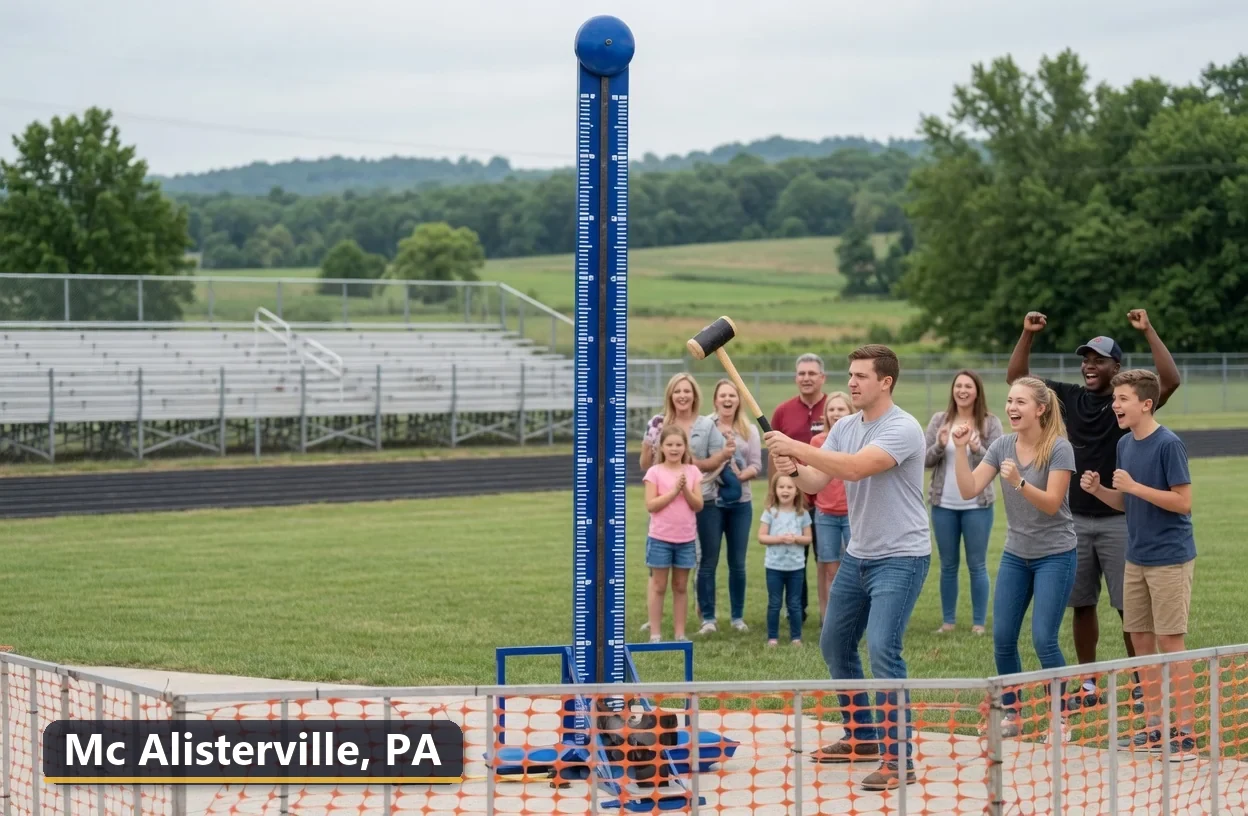 High striker carnival game rental in Mc Alisterville, Pennsylvania for field days, parties and events