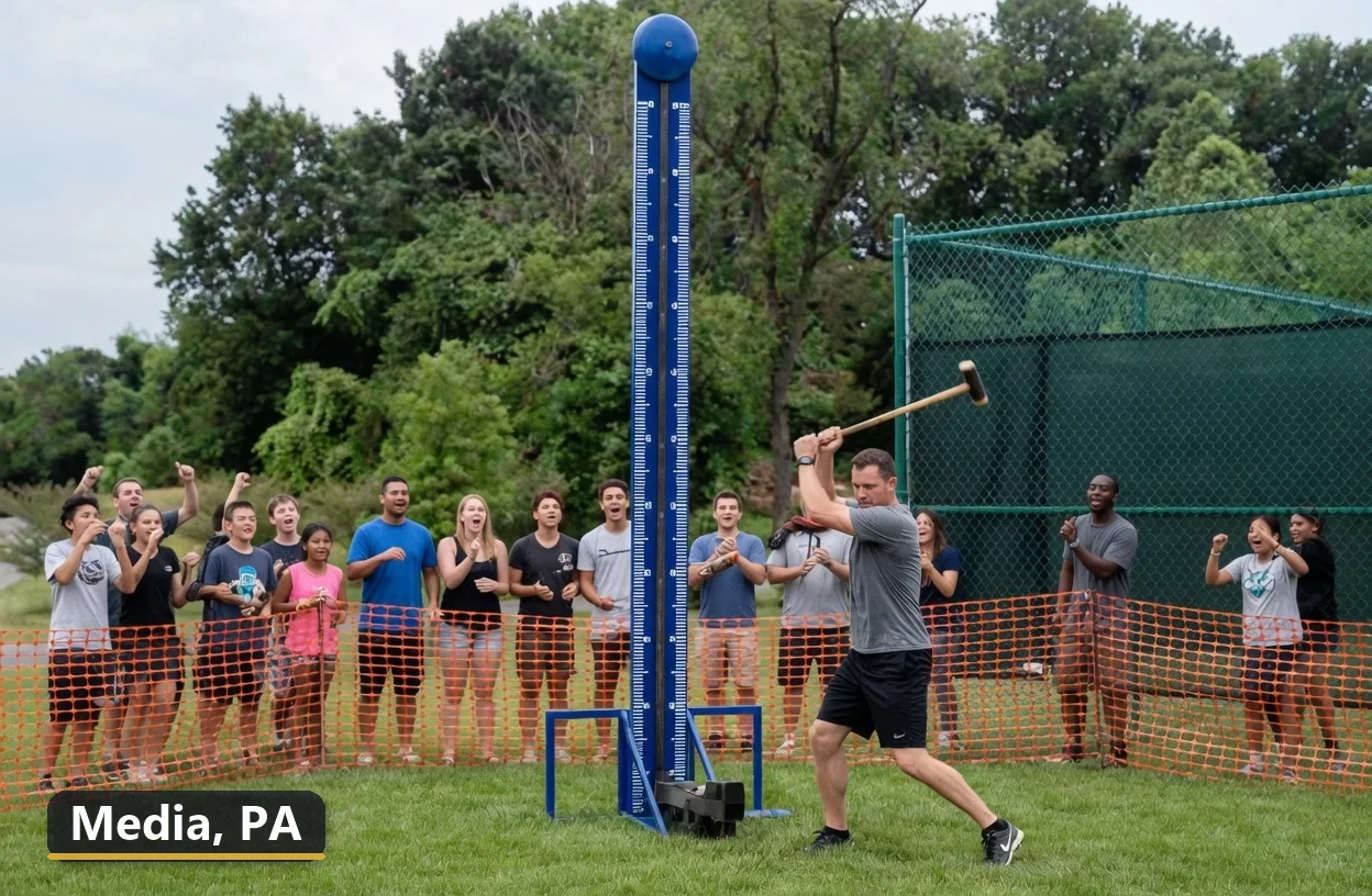 High striker carnival game rental in Media, Pennsylvania for field days, parties and events